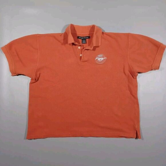Ford‎ Mustang Shirt Womens L Orange Polo 40th Anniversary 100% Cotton - Picture 1 of 4